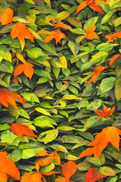 ((melhor qualidade)), plant, color orange, leafs.