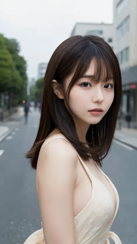 Tabletop, highest quality, figure, Very detailed, In detail, High resolution, 8k wallpaper, Perfect dynamic composition, Beautiful fine details, dress,Medium Hair, Center of chest, Natural color lip, Random sexy poses,Straight face,Aoyama Street Walk,slim,...