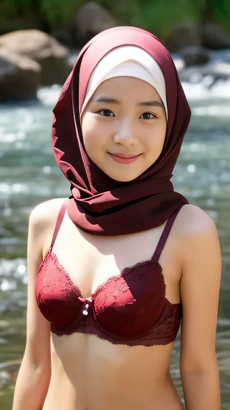 (Happy smile), (((HIJAB MALAY GIRL))), masutepiece, High quality, UHD 32K, Realistic face, Realistic skin feeling , A Japanese Lady, 8 years old, , Very cute and baby-like face, (((FLAT CHEST))), (MATRIX WORLD), ((look In front  at the camera and SADNESS))...