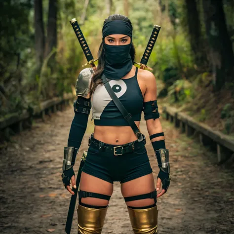 arafed woman in a black outfit and a mask holding two swords, mk ninja, ninja outfit, akali from league of legends, kunoichi, goth ninja, character from mortal kombat, female assassin, beautiful female assassin, akali, mystic ninja, ninja, portrait ninja g...