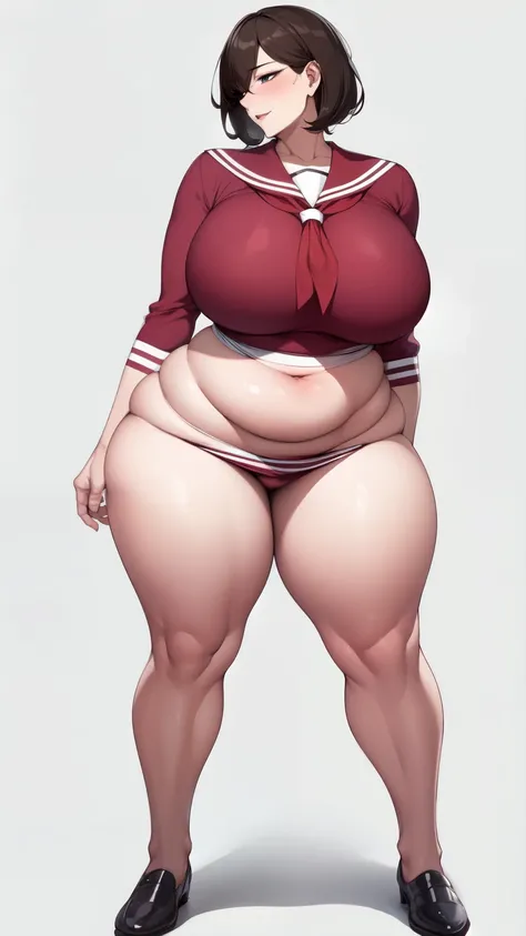 Huge breasts, Big Hips,full body shot, Mature mother, Whipping the lower body, plump thighs, Calf, Seductive mature woman, Perfect body, Plus Size Model,high school girl,Sailor suit, The skirt is short,Mature woman wearing Sailor suit,