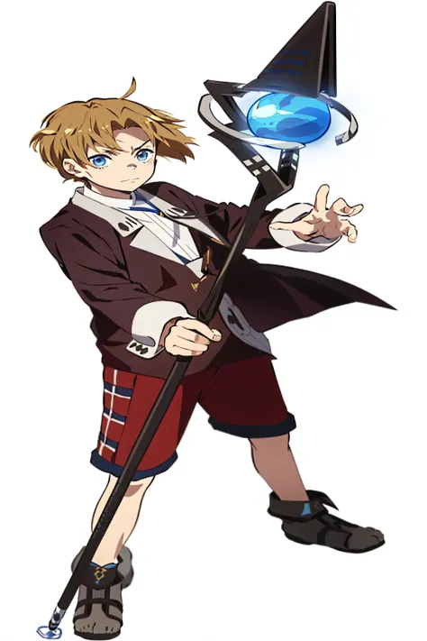 a girl holding a wand and a blue ball, sprite de novela visual, mushoku tensei, akiyuki shinbou, Also, okata kazuto, imagen de anime shuushuu, personaje animado, estilo abogado as, Kazuma Kaneko, tsukasa dokite, ( ( ( yoshinari yoh ) ) ), protagonista