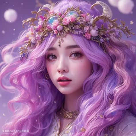 snow hoop exclusion area 32k（tmasterpiece，k hd，hyper hd，32k）long flowing purple-pink hair，autumn pond，zydink， a color， tongzhou ...