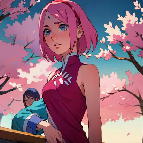  Sakura haruno  con vestidos rosa