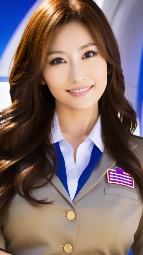 (flight attendants on airplanes)，so beautiful，perfect body、(((ca uniform)))、in-flight、audience、flight attendant costumes，smile，b...