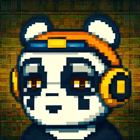 portrait, face shot, ((cute panda)), ,((in a suit)), big round eyes and mouth, 8-bit retro pixel art style, 8k, high resolution