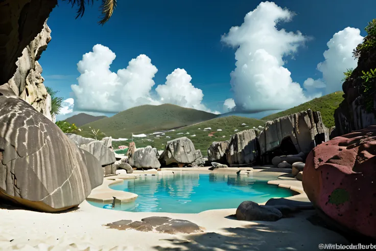 The Baths, British Virgin Islands: Characterized by massive granite boulders, creating scenic grottoes and pools to explore.