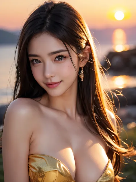 Beautiful woman，body portrait、8k，Wear a swimsuit, thin and beautiful eyes，Dindal effect、masterpiece, 最high quality, high quality, High resolution、very detailed photos、(natural skin texture、fine skin、hyper realism、Super sharpness)、high detail skin、(very det...