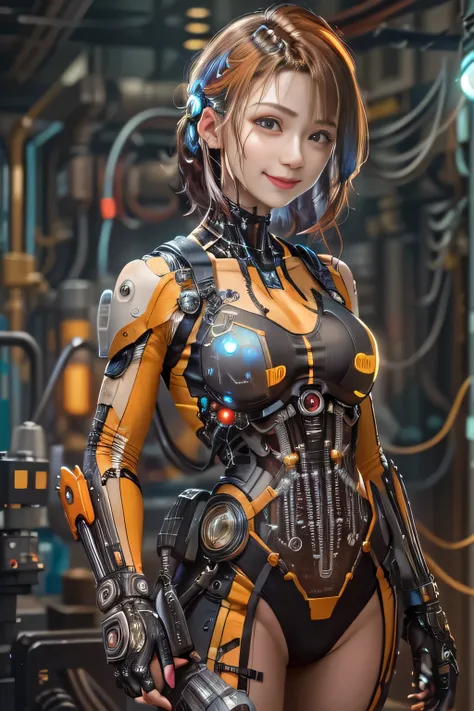 glowing cyber girl with cybernetic arm,(see-through costume:1.3, )stand on the post-apocalyptic battlefield.surrounded by a netw...