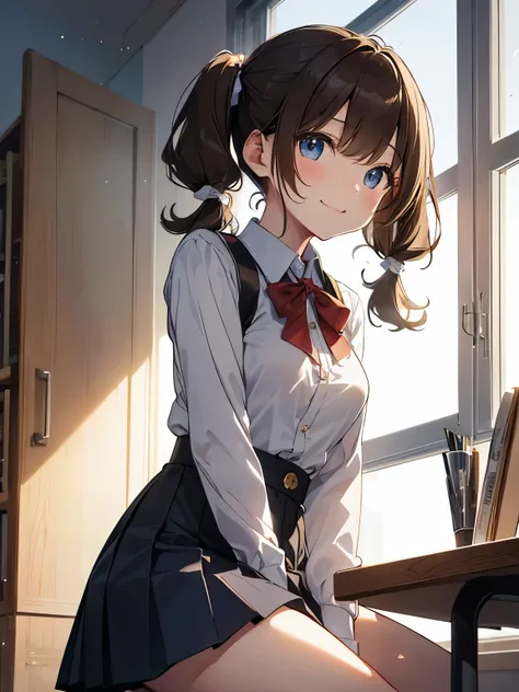 Browsing Caution:1.4, 8k, expensiveest quality, masterpiece, Vibrant, Real person, Wallpaper by Unity 8k, School classroom、Sit at a desk、Sit with your legs apart、(1 girl) , Beautiful Eyes, (Delicate face) , Perfect detail, (Best lighting) , (超Complexdetail...