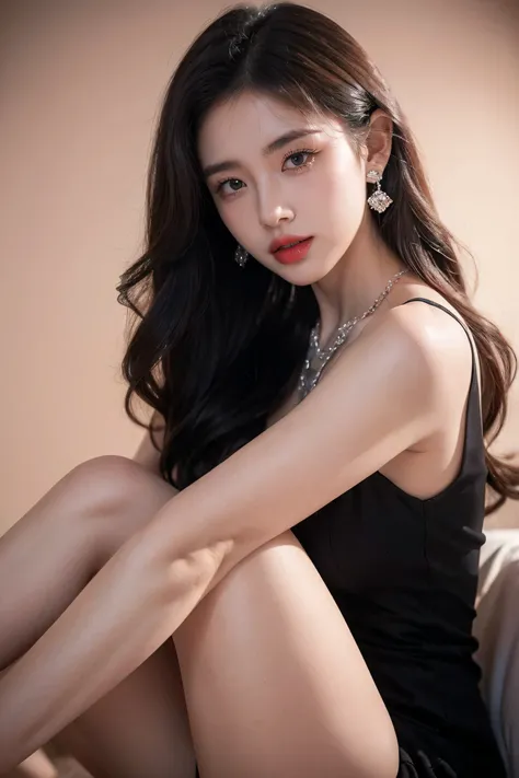 Top CG, Highest image quality, masterpiece, Gentle and beautiful girl, (185cm美女), (fit), Imperial sister, Queen temperament, White skin, ((Long legs)), perfect facial features, Bright Eyes, Seductive pose, Red lips, Beautiful and cold (A major breakthrough...