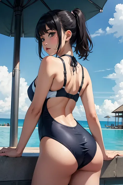 stare、cute、swimsuit、butt