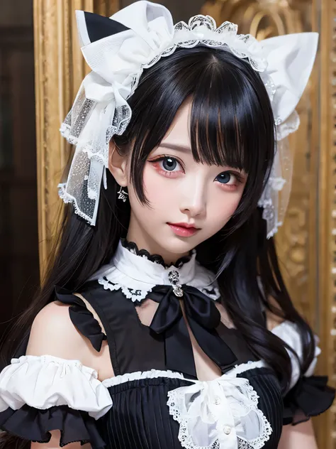 gothic lolita、white eye patch、sty、beauty、black hair、black eye、