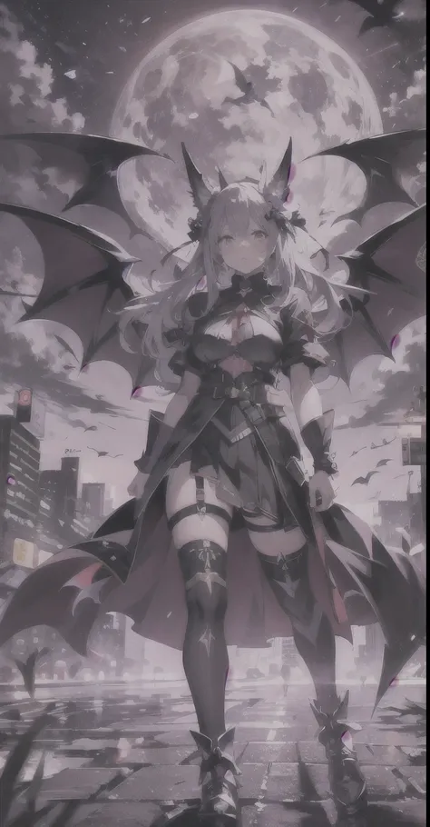 anime - style image of a woman with a bat on a city street, demon anime girl, from arknights, badass anime 8 k, trending on artstation pixiv, gothic maiden anime girl, arknights, guweiz on pixiv artstation, anime style like fate/stay night, 4k anime wallpa...