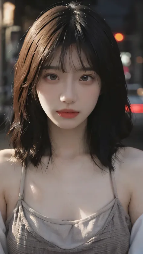 Best quality， Ultra-high resolution， （Realistically：1.4），2 girls ，Key Points:1.2, Beautiful woman with perfect body:1.4 , (Street at night:1.3), Highly detailed face and skin texture, Delicate eyes, Double eyelids，Red lips，Eyeshadow，Skin Whitening，(Air ban...