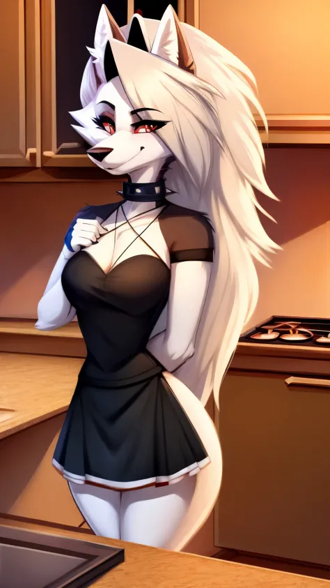 by zackary911,zackary911, wolf, anthro, giantess maid in kitchen, loona