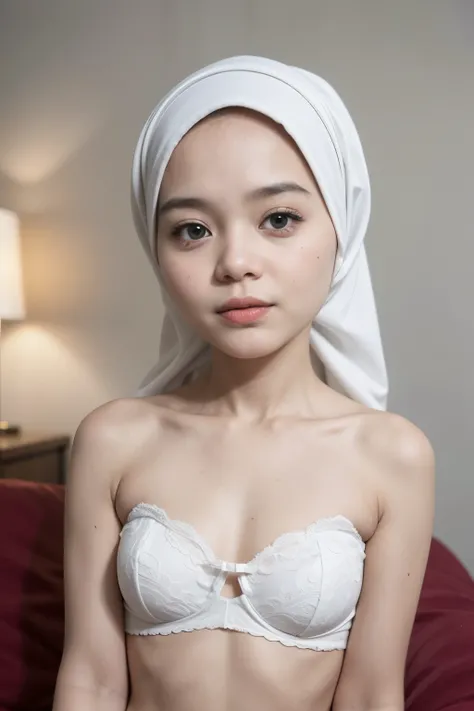 (((HIJAB MALAY GIRL))), masutepiece, High quality, UHD 32K, Realistic face, Realistic skin feeling , A Japanese Lady, 8 years old, , Very cute and baby-like face, (((FLAT CHEST))), (MATRIX WORLD), ((look In front  at the camera and SADNESS)), (((WHITE))), ...