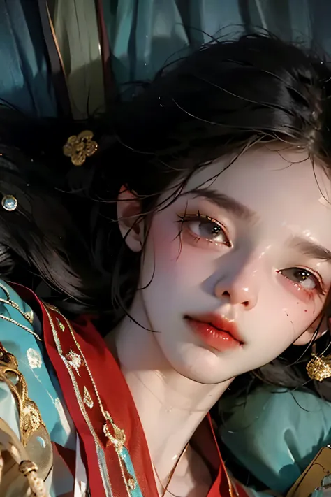 A girl, Lying on the sofa, Looks very interesting, Chinese animation style, Looks depressing, high quality, Super detailed, Crazy details, 4K