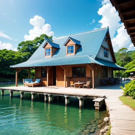 Crystal clear sea、Cebu Beach、boat、Water Cottage、Beautiful blue sky、White cloud、real sunset、Luxury Cottage、Hotel-like cottage --Automatic