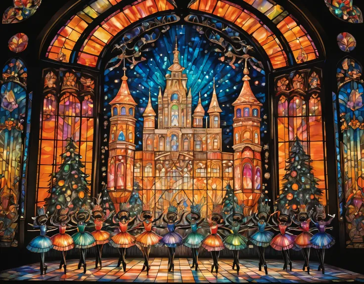 best quality, super fine, 16k, incredibly absurdres, extremely detailed, dramatic drawing of the nutcracker, the characters are ...