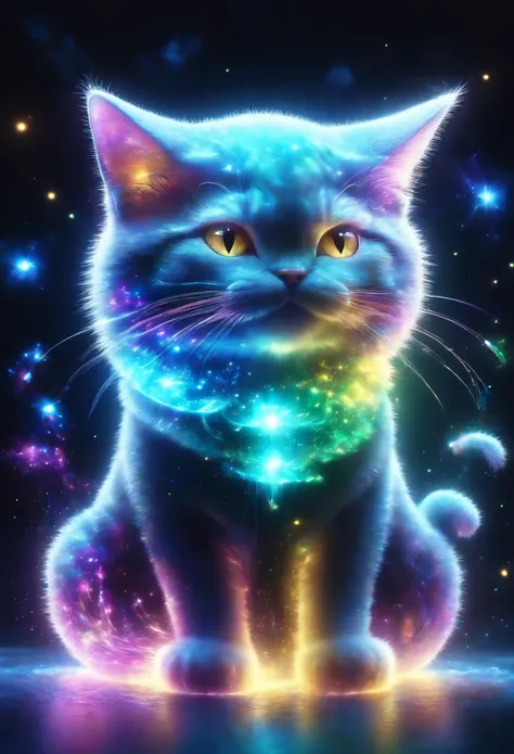 ((un gato mago, ropa de mago con capucha, efecto de magia, epico:1.5)), hasta:1.4, (obra maestra),(Mejor calidad:1.0), (Ultra high resolution:1.0), pintura detallada, intrincado, paisaje submarino, (( magical, Hermoso, de otro mundo:1.4 )), (( Mejor calida...