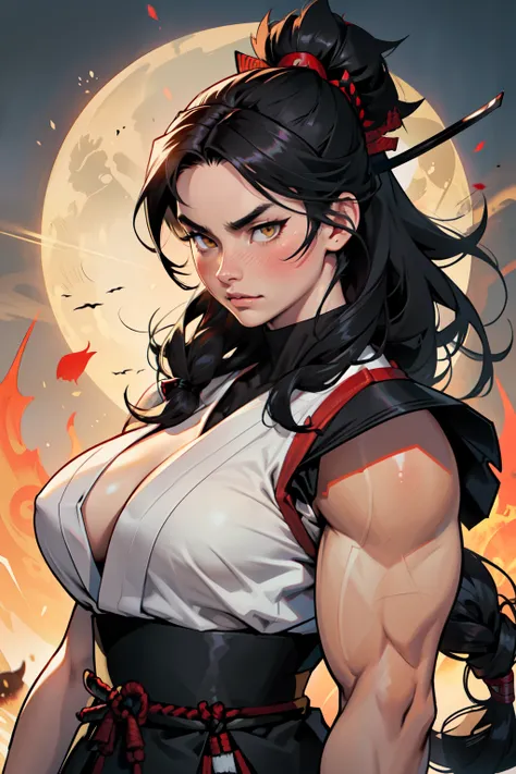 ((girl muscular thick)) pale skin black hair ultra detailed eyes huge large breasts toned body embarrassed blush very long hair yellow eyes samurai samurai samurai samurai samurai samurai samurai samurai samurai samurai samurai samurai samurai samurai samu...