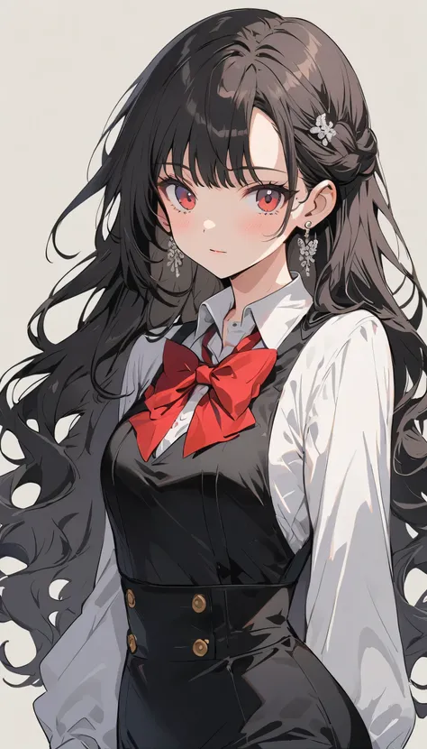 (highest quality、masterpiece、High resolution、detailed)Anime Style、flat style、(detailed eyes、Beautiful Face),  1girl,
BREAK
//Fashions 
Vintage Chic,
Create a retro-inspired look with a vintage chic costume featuring a bow tie and suspenders, Start with a t...