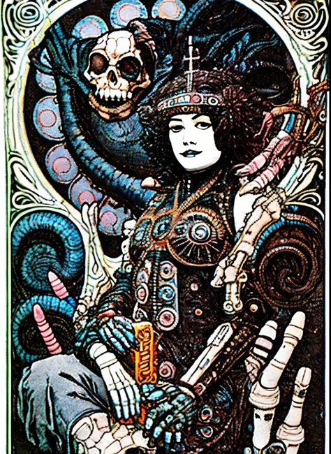 a masterpiece, hnsrdlf style, hr giger sexy necrotic burlesque woman with intricate biomechanical detail, bat wings eyes, cherub...