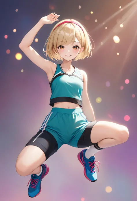 (highest quality,4K,8k,High resolution,masterpiece:1.2),Very detailed,(Realistic,photoRealistic,photo-Realistic:1.37),whole body,Beautiful fine details,beautiful lip detail,Very detailed目と顔,Long eyelashes,lean and fit body,A confident smile,Cheerful pose,a...