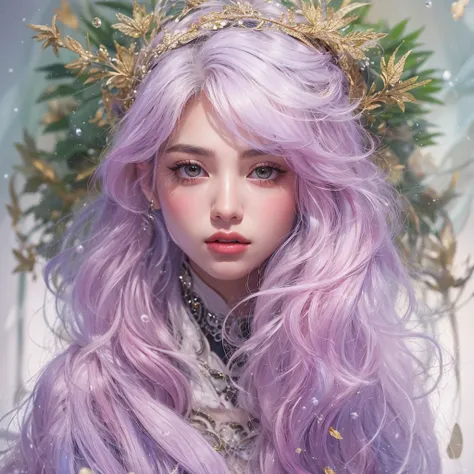 （（（single eyelid）））snow hoop exclusion area 32k（tmasterpiece，k hd，hyper hd，32k）long flowing purple-pink hair，autumn pond，zydink，...