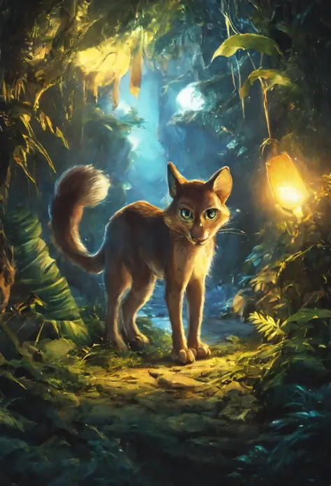 cover page, highres, top quality, best quality, paid reward available, unparalleled masterpiece, perfect artwork, absurdres, High-quality illustrations, super high resolution, detailed background, perfect anatomy (Walking through the firefly-filled jungle ...