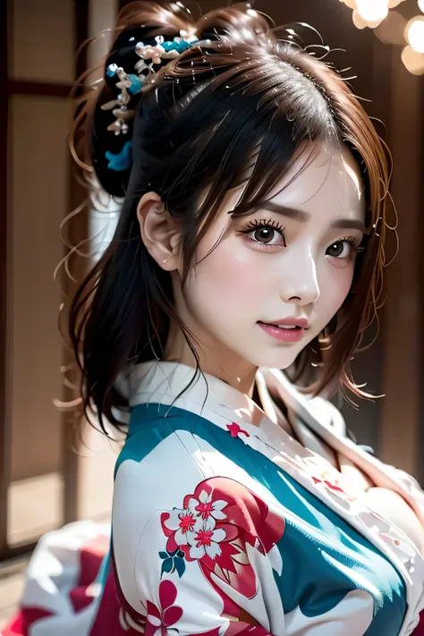 (((Gorgeous courtesan kimono:1.7))),(Beautiful mature woman in a noble courtesan kimono),(((Flashy and extravagant courtesan attire:1.3))),(Glamorous Jar)(Gorgeous floral hair ornament),Gorgeous floral braided top knot,(Very delicate and beautiful hair,),(...