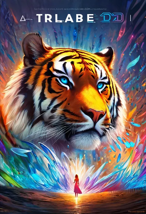 cover page, highres, top quality, best quality, paid reward available, unparalleled masterpiece, perfect artwork, absurdres, High-quality illustrations, super high resolution, detailed background, perfect anatomy, tiger and girl, Tiger painting, A flash of...