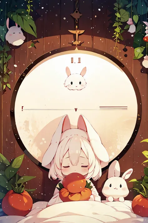 One girl, Little stuffed rabbit, Tomato costume, albino, close your eyes, :3, Sleeping Peace, Marshmallow bed