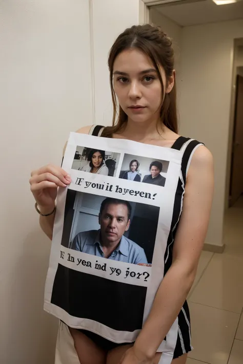 A secret agency building has a blanket and photographs taped over one of its agents, has a message Who is your father?