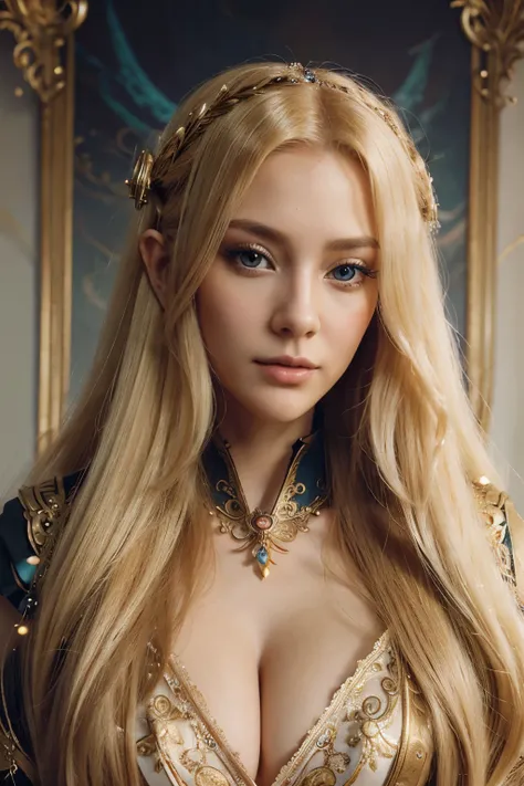 a close up of a woman with long blonde hair, ornate long flowing blonde hair, anime barbie doll, beautiful fantasy art portrait, elegant cinematic fantasy art, imperial and elegant hair style, ornate long blond hair, the sailor galaxia. beautiful, very bea...