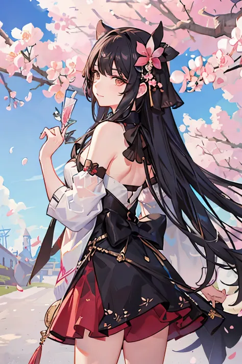 Draw an SD character based on cherry blossoms