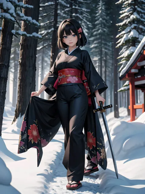 Anime girl holding a Japanese sword in a snowy forest with a hut, A wolf is by his side,Amazing anime 8k, 4k anime wallpaper, anime wallpaper 4k, anime wallpaper 4k, anime art wallpaper 4k, anime art wallpaper 4k, anime art wallpaper 8k, 4K Manga Wallpaper...