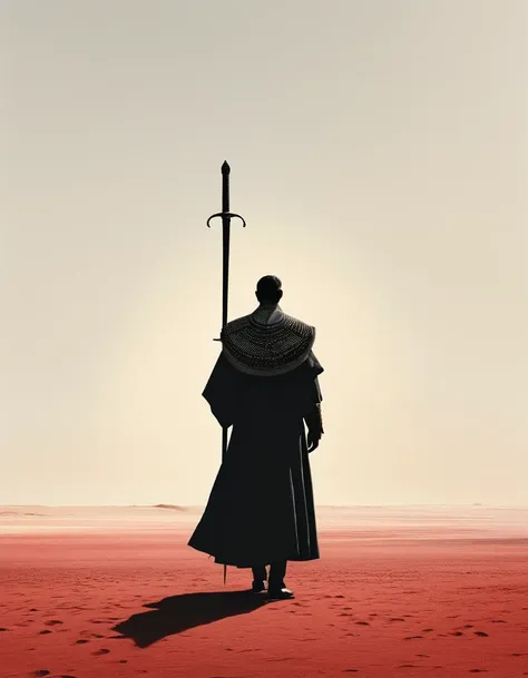 in style of scarlett hooft graafland, sword bearer, ink art, side view