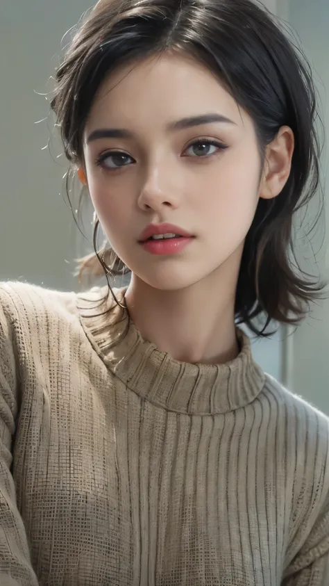 (masterpiece:1.3), (8k, Realistic, RAW Photos, highest quality: 1.4), (One girl), Beautiful Face, (Realistic Face), (Black Hair, short hair:1.3), Beautiful hairstyle, Realistic eyes, Beautiful fine details, (Realistic Skin), Beautiful Skin, (Tight summer k...