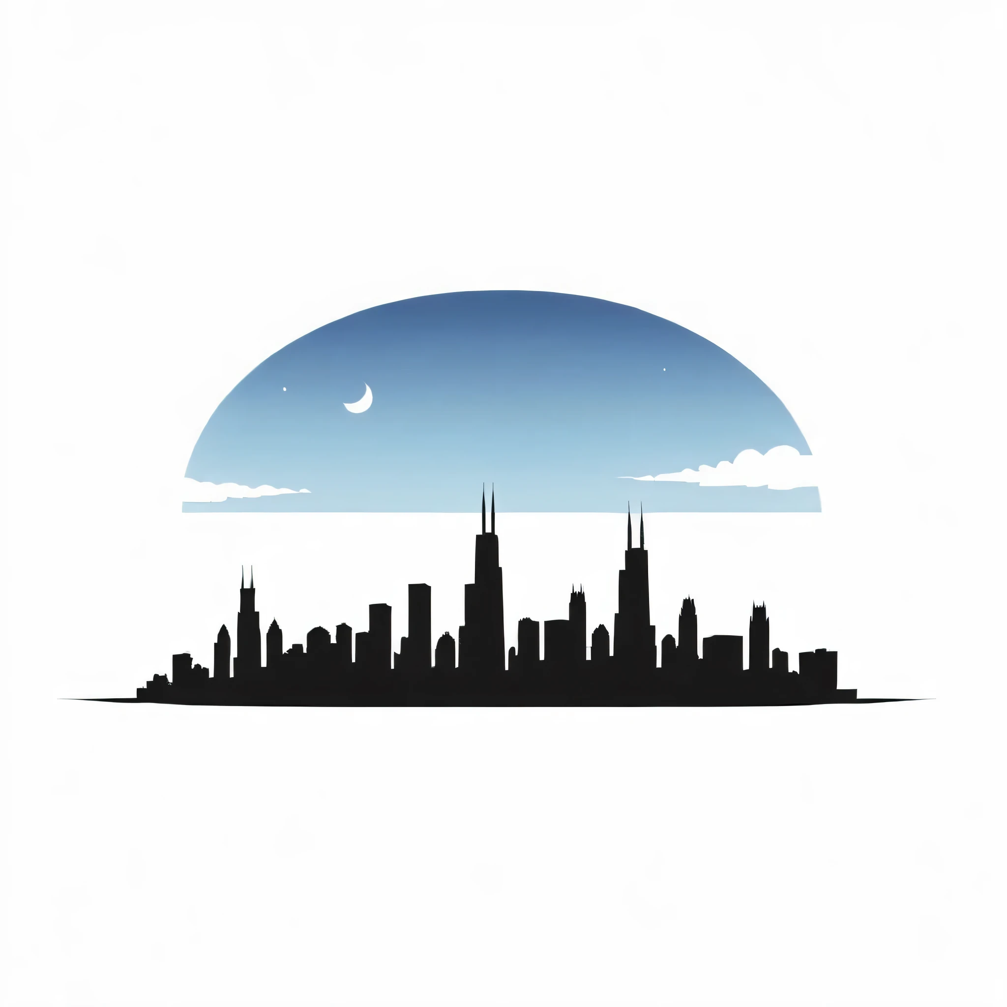 a silhouette logo of chicago skyline