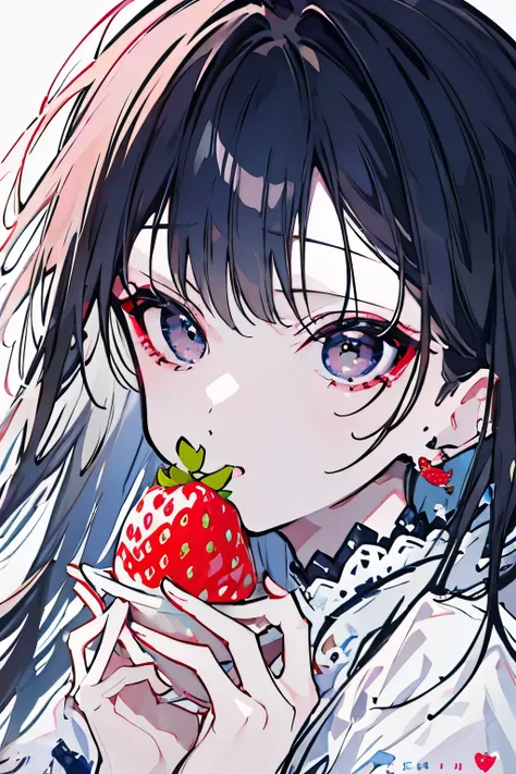 ((best quality)), ((masterpiece)), (detailed), perfect face((highest quality)), ((masterpiece)), (detailed), 
Perfect Face、girl、profile、Decorate your head with strawberries、cute、