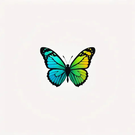 a silhoutte of colourful butterfly