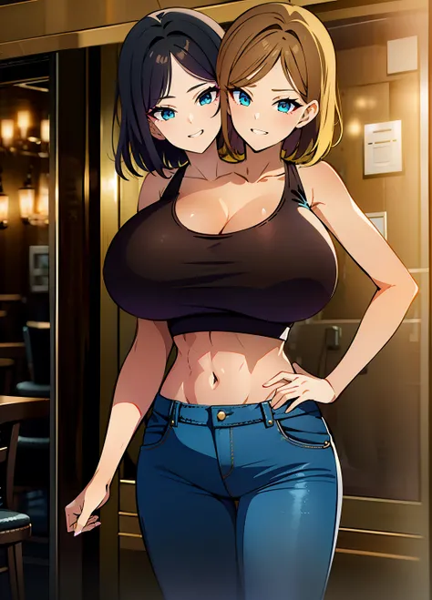 (masterpiece),(ultra-detailed), (high quality), (high resolution), (best quality:1.5, highres, UHD), highres, absurdo, ultra detail, ultra quality, Ultra resolution, 16k, 1girl, (2heads:1.5), girl with two heads, ((blonde hair)), ((brown hair)), ((differen...