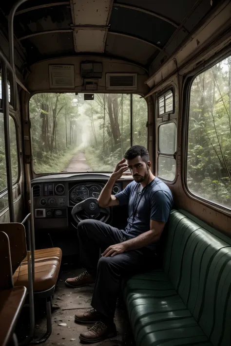 a man, with a determined face, stepped inside the old, creaky bus that was headed towards setealém. the bus was filled with an e...