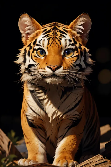 ((best quality)), ((masterpiece)), (detailed), perfect face,
(full body:1.3), 
Photo of National Geographic, 
1 cute fluffy for hybrid of tiger and kitten, 
it is the most beautiful and wonderful thing, it behaves in a special way, subtly with a pose of gr...