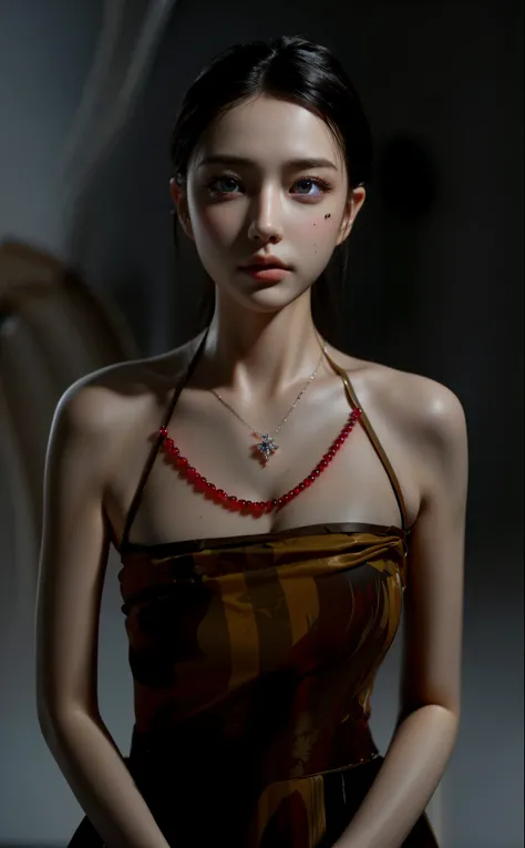 Game Art，Best image quality，Maximum resolution，8k，(A half-length photo)，(portrait)，(Head close-up)，(Rule of Thirds)，Unreal Engine 5 rendering works，20 year old girl，((Queen))，The eyes are very detailed，(Large Breasts)，Elegant and noble，Movie Lighting，Ray T...