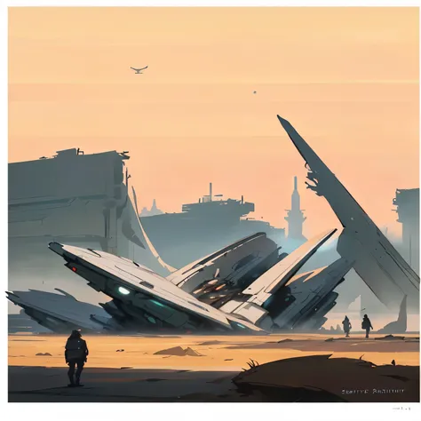 there is a man standing in front of a large plane, nicolas bouvier sparth, estilo espartano, por sparth, bastien grivet, science...