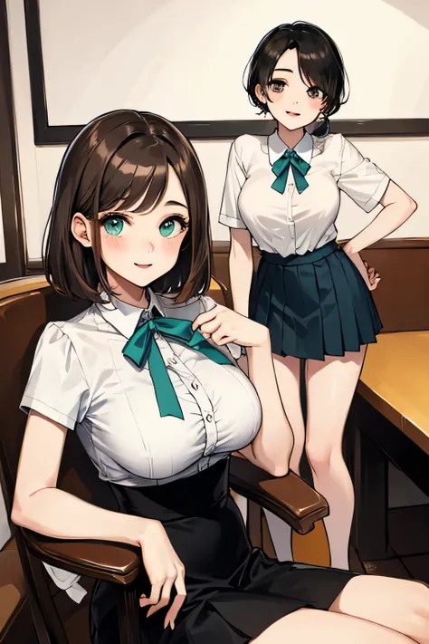 (highest quality:1.4)、(High resolution)、Detailed Background、(Beautiful face in every detail:1.4)、Anatomically correct、(Draw the usual number of fingers:1.2)、(Detailed facial expressions)、Beautiful, smooth skin、Teenage Girl、(Huge breasts:1.3)、brown hair、Bla...