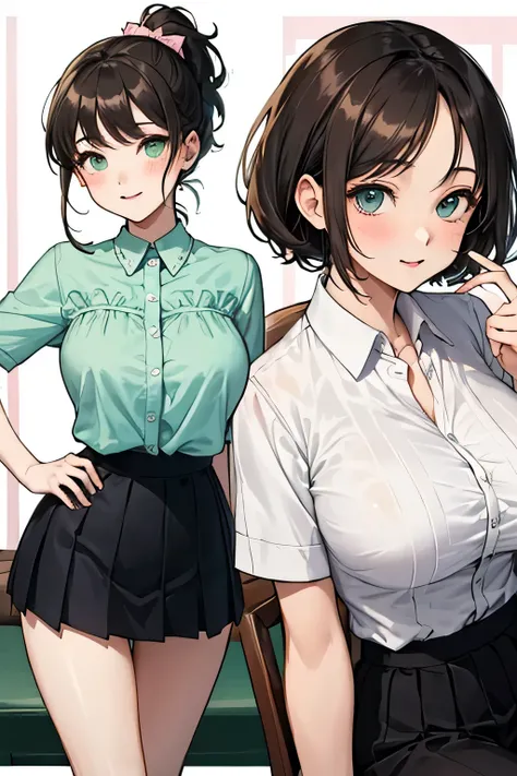 (highest quality:1.4)、(High resolution)、Detailed Background、(Beautiful face in every detail:1.4)、Anatomically correct、(Draw the usual number of fingers:1.2)、(Detailed facial expressions)、Beautiful, smooth skin、Teenage Girl、(Huge breasts:1.3)、brown hair、Bla...